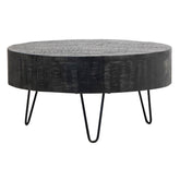 Barocca Black Sealed Wood and Iron Finish Coffee Table